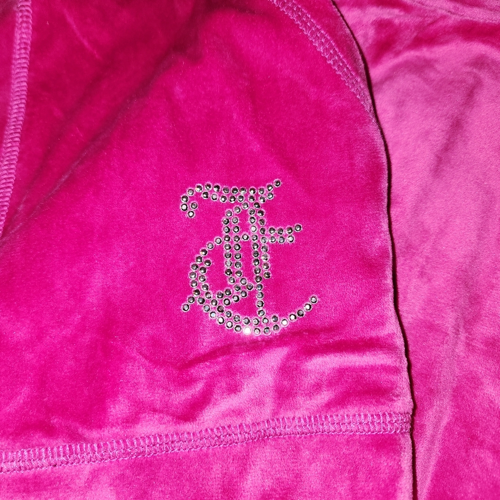 Juicy Couture XL cherry rose velour hooded cropped pants  sleepwear set nwt - Picture 3 of 4